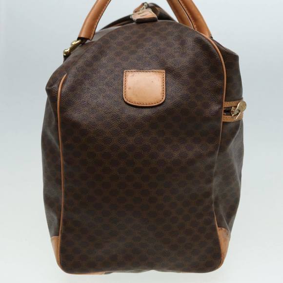 CELINE Macadam Canvas Boston Bag PVC Leather Brown Auth mr364 - Picture 4 of 16